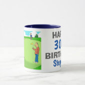 パットを持つ恋しく思ゴルファー、誕生日 マグカップ (中央)