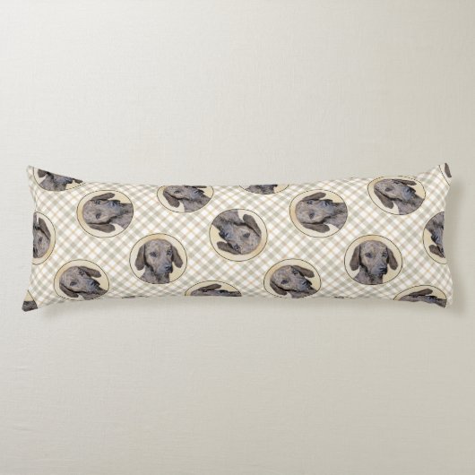 パットハウンド絵を描ズ可愛いオリジナルドッグアート ボディピロー (正面)