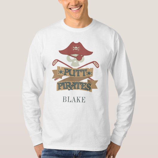 パットパイレーツゴルフ屋外スポーツパーソナライズされた Tシャツ (正面)