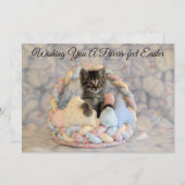 パットンのイースターバスケット - 猫/子猫 - フラットカード シーズンカード (正面/裏面)