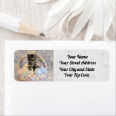 パットンの復活祭住所 シール – ネコ/子猫 (インサイチュ)