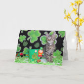 パットンザセントパトリックの猫の日のグリーティングカード カード (黄色い花)