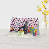 パットン誕生日カード – Pic of Cat /キットンカード カード (黄色い花)