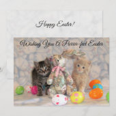 パットン＆バッフィントンのイースターバニー - フラットカード シーズンカード (正面/裏面)