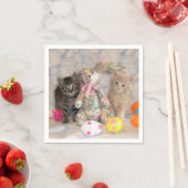 パットン&バフィントンの復活祭バニー – ネコ/キッテン スタンダードカクテルナプキン (インサイチュ)