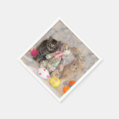 パットン&バフィントンの復活祭バニー – ネコ/キッテン スタンダードカクテルナプキン (角)