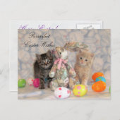 パットン&バフィントン復活祭はがき – ネコ/キッテン シーズンポストカード (正面/裏面)