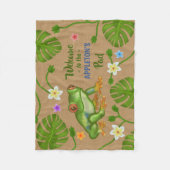 パッドの熱帯パーソナライズな名前へのカエルの歓迎 フリースブランケット (正面)