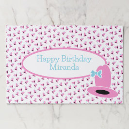パッドオブティアウェイ女性のカーボーイ誕生日紙ランチョンマット ペーパーパッド