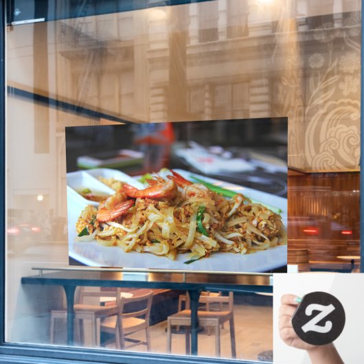 パッドタイハングルヌードルプラウンタイレストラン ウィンドウサイン (カフェ窓)