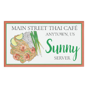 パッドタイ夏食転が料レストラントサーバー 名札