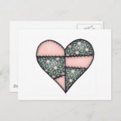 パッド入りキルテッドステッチハートピーチ–04 ポストカード (正面/裏面)