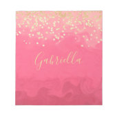 パッパーソナライズされたクかわいらしで金ゴールドを持つ ノートパッド (正面)