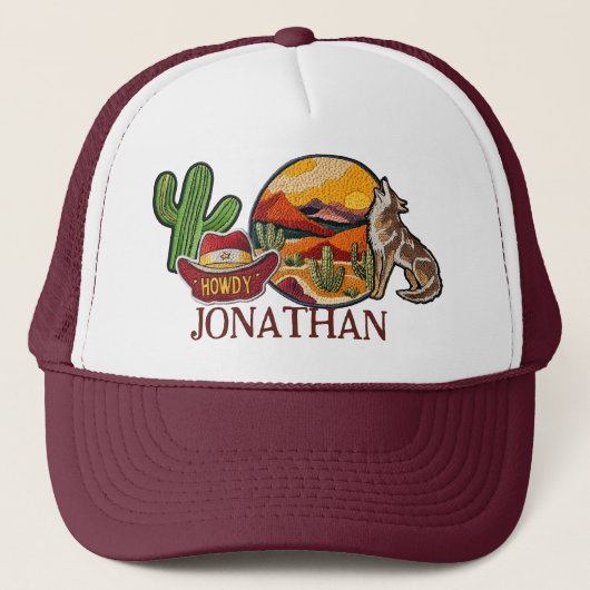 パッパーソナライズされたチフェイクズハウディウエスタンカウボーイ キャップ (正面)