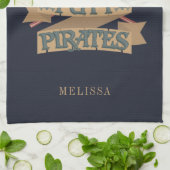 パッパーソナライズされたトパイレーツゴルフのホビーキッチン キッチンタオル (折り畳み)