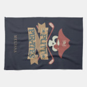 パッパーソナライズされたトパイレーツゴルフのホビーキッチン キッチンタオル (横)