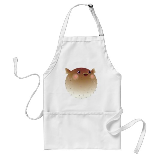 パッファーの魚の白 スタンダードエプロン (正面)