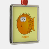 パッファーの魚賞をぼんやり見ること メタルオーナメント (右)