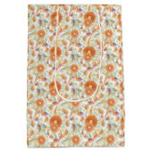 パップを包む日焼けワトルとユーカリ開花 ミディアムペーパーバッグ (裏面)