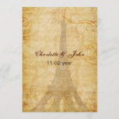 パップヴィンテージエッフェルタワー結婚パリのメニューカード メニュー (裏面)