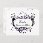 パップ白黒シックビジネスサンキューカード ポストカード (正面/裏面)