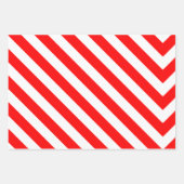 パッモダンプを包む赤いクリスマスのストライプドットとドット ラッピングペーパーシート (正面3)