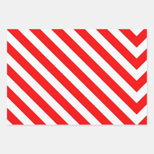 パッモダンプを包む赤いクリスマスのストライプドットとドット ラッピングペーパーシート (正面3)