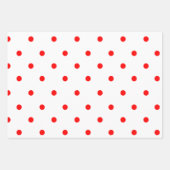 パッモダンプを包む赤いクリスマスのストライプドットとドット ラッピングペーパーシート (正面2)