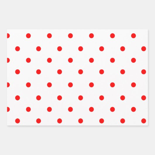 パッモダンプを包む赤いクリスマスのストライプドットとドット ラッピングペーパーシート (正面2)