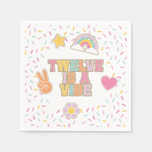 パッ名門私立校風のチ12はヴィーベ12誕生日 スタンダードカクテルナプキン (正面)