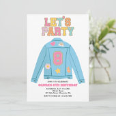 パッ名門私立校風のチjean jacket 8TH誕生日 招待状 (スタンド正面)