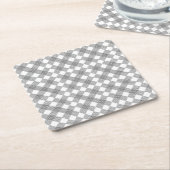 パッ市松模様にチのパターン スクエアペーパーコースター (アングル)