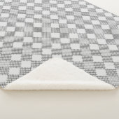 パッ市松模様にチパターン01 wオフホワイトBG シェルパブランケット (3/4)