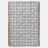 パッ市松模様にチパターン01 wオフホワイトBG スローブランケット (正面縦)