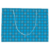 パッ市松模様にチ・パターン01 w青BG ラージペーパーバッグ (裏面)