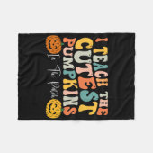 パッ教えチ先生Fで一番可愛いカボチャ フリースブランケット (正面(横))