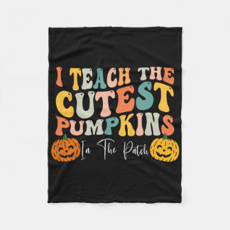 パッ教えチ先生Fで一番可愛いカボチャ フリースブランケット