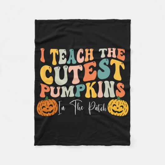 パッ教えチ先生Fで一番可愛いカボチャ フリースブランケット (正面)