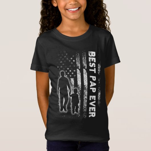 パッ最高のプ・エバー米国国旗の父の日おじいちゃんギフト Tシャツ (正面)