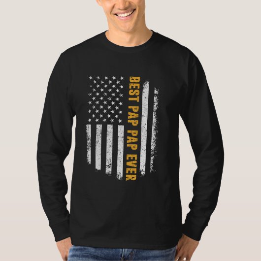パッ最高のプ・パップEver Shirt American Flag Father's Day Tシャツ (正面)