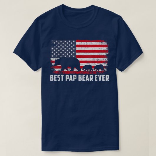 パッ最高のプ・ベアー米国国旗の父の日 Tシャツ (デザイン正面)