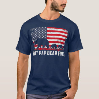 パッ最高のプ・ベアー米国国旗の父の日 Tシャツ