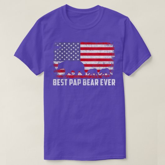 パッ最高のプ・ベアー米国国旗の父の日 Tシャツ (デザイン正面)