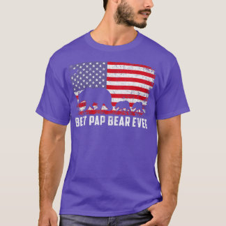 パッ最高のプ・ベアー米国国旗の父の日 Tシャツ