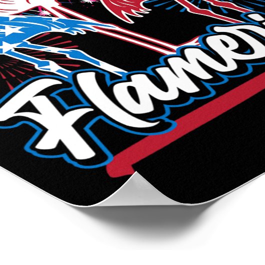 パテおもしろいトリオアメリカ7月国旗のフラミンゴ4日 ポスター (角)