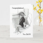 パテの子：おめでとう：ユーモア カード (黄色い花)