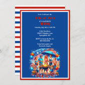 パティオティック4th of 7月BBQハウスパーティの招待状 招待状 (正面/裏面)