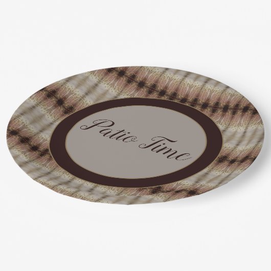 パティオ時間の装飾 ペーパープレート (アングル)