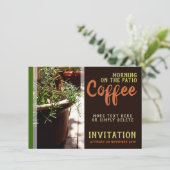 パティオ・アスパラガス・シダ植物のコーヒーモーニング 招待状 (スタンド正面)
