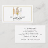 パティシエのケーキとベーキング用具 名刺 (正面/裏面)